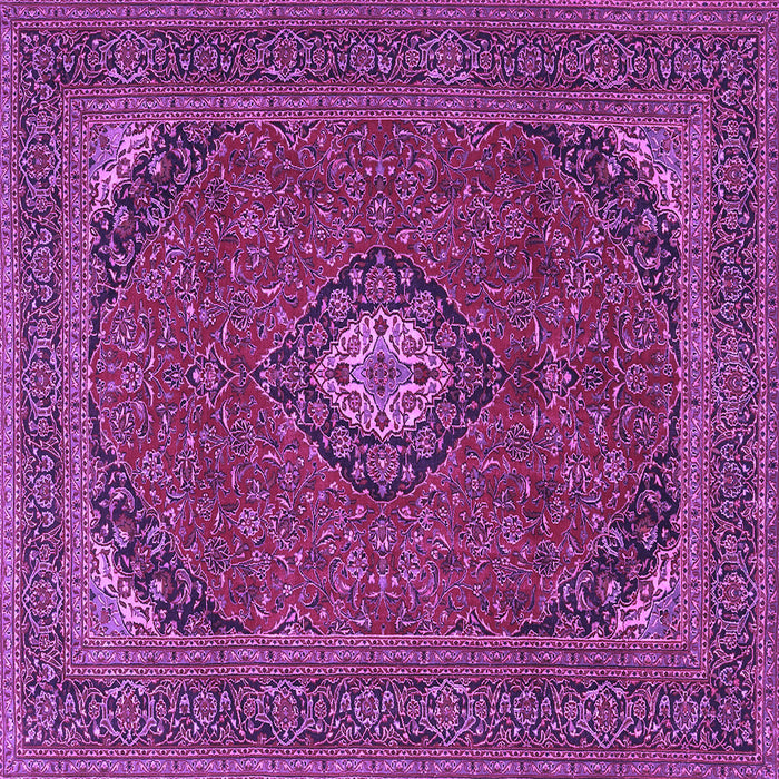 Square Medallion Purple Traditional Rug, tr1158pur