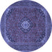 Round Medallion Blue Traditional Rug, tr1158blu