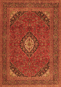 Medallion Orange Traditional Rug, tr1158org