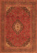 Medallion Orange Traditional Rug, tr1158org