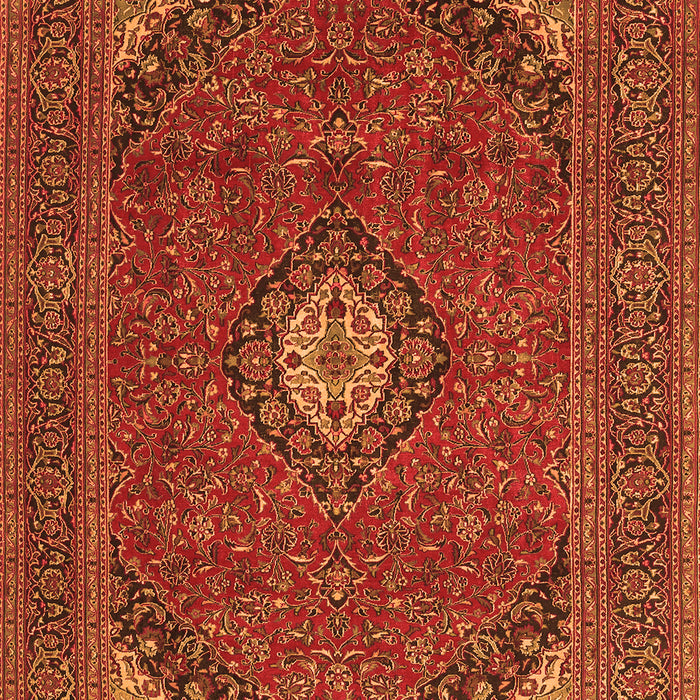 Medallion Orange Traditional Rug, tr1158org