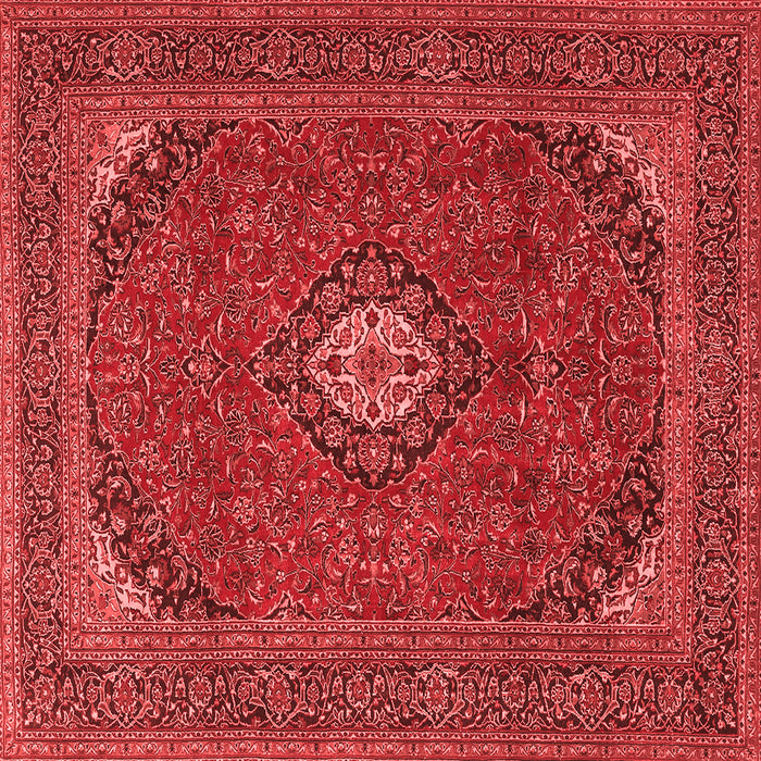 Machine Washable Medallion Red Traditional Rug, wshtr1158red