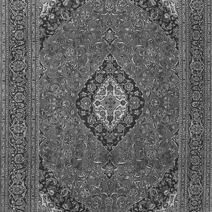 Serging Thickness of Machine Washable Medallion Gray Traditional Rug, wshtr1158gry