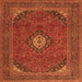 Serging Thickness of Medallion Orange Traditional Rug, tr1158org