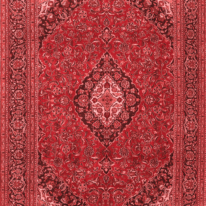 Machine Washable Medallion Red Traditional Rug, wshtr1158red