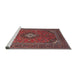 Sideview of Machine Washable Traditional Rose Dust Purple Rug, wshtr1159