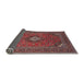 Sideview of Traditional Rose Purple Medallion Rug, tr1159