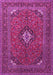 Machine Washable Medallion Pink Traditional Rug, wshtr1159pnk