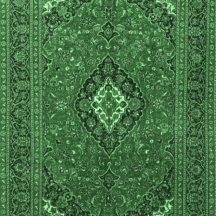 Medallion Emerald Green Traditional Rug, tr1159emgrn
