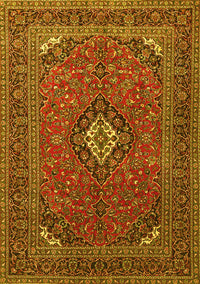 Medallion Yellow Traditional Rug, tr1159yw