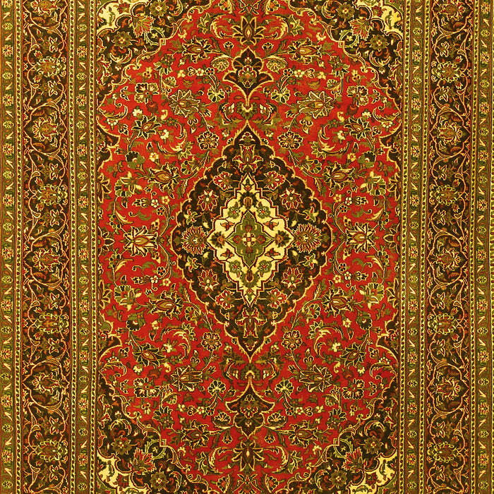 Medallion Yellow Traditional Rug, tr1159yw