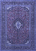 Machine Washable Medallion Blue Traditional Rug, wshtr1159blu