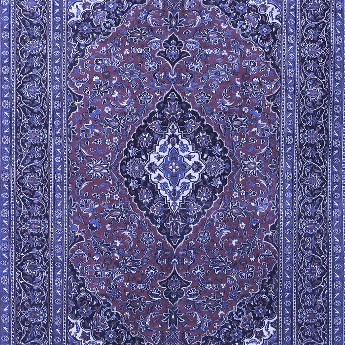 Machine Washable Medallion Blue Traditional Rug, wshtr1159blu
