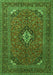 Serging Thickness of Machine Washable Medallion Green Traditional Area Rugs, wshtr1159grn