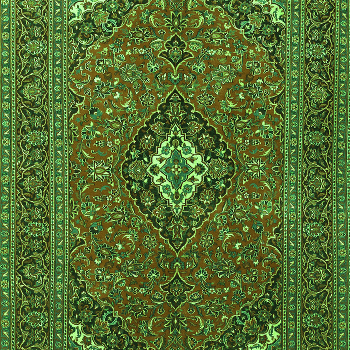 Serging Thickness of Machine Washable Medallion Green Traditional Area Rugs, wshtr1159grn