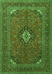 Medallion Green Traditional Rug, tr1159grn