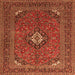 Serging Thickness of Medallion Orange Traditional Rug, tr1159org