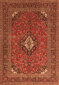 Medallion Orange Traditional Rug, tr1159org