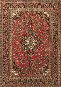 Medallion Brown Traditional Rug, tr1159brn