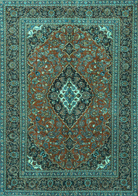 Medallion Turquoise Traditional Rug, tr1159turq