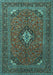 Medallion Turquoise Traditional Rug, tr1159turq