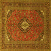 Square Medallion Yellow Traditional Rug, tr1159yw