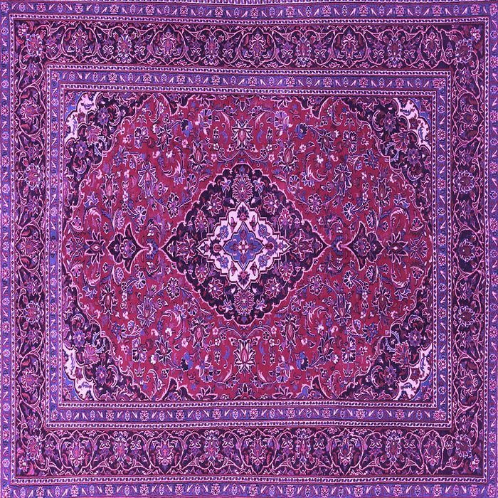 Square Medallion Purple Traditional Rug, tr1159pur