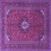 Square Medallion Purple Traditional Rug, tr1159pur