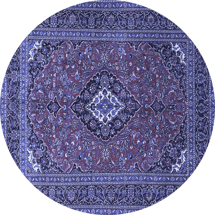Round Medallion Blue Traditional Rug, tr1159blu