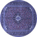 Round Medallion Blue Traditional Rug, tr1159blu