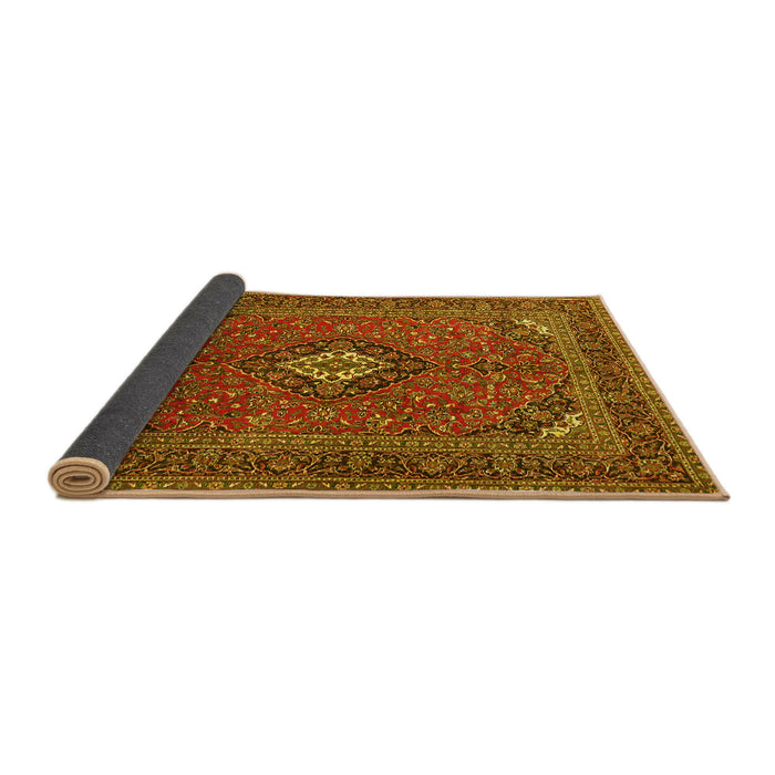 Sideview of Medallion Yellow Traditional Rug, tr1159yw
