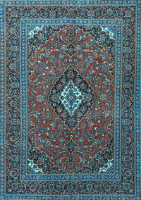 Medallion Light Blue Traditional Rug, tr1159lblu