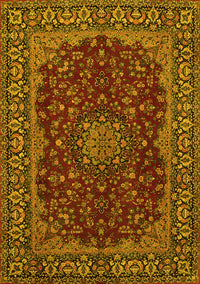 Medallion Yellow Traditional Rug, tr115yw