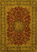 Medallion Yellow Traditional Rug, tr115yw