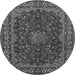 Machine Washable Medallion Gray Traditional Rug, wshtr115gry