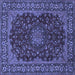 Square Medallion Blue Traditional Rug, tr115blu