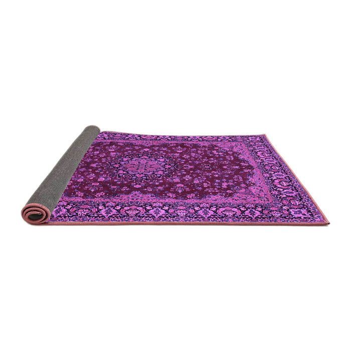 Sideview of Medallion Purple Traditional Rug, tr115pur