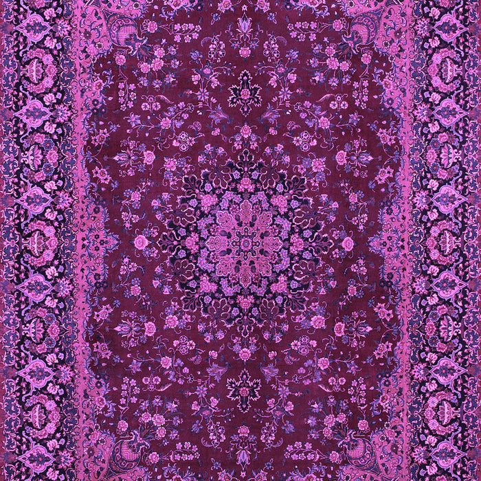 Machine Washable Medallion Purple Traditional Area Rugs, wshtr115pur