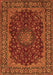 Serging Thickness of Machine Washable Medallion Orange Traditional Area Rugs, wshtr115org