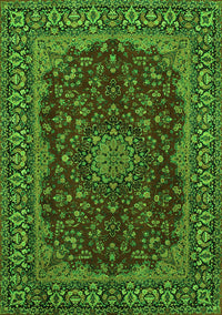 Medallion Green Traditional Rug, tr115grn