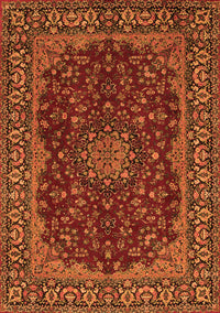 Medallion Orange Traditional Rug, tr115org