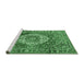 Sideview of Machine Washable Medallion Emerald Green Traditional Area Rugs, wshtr1160emgrn