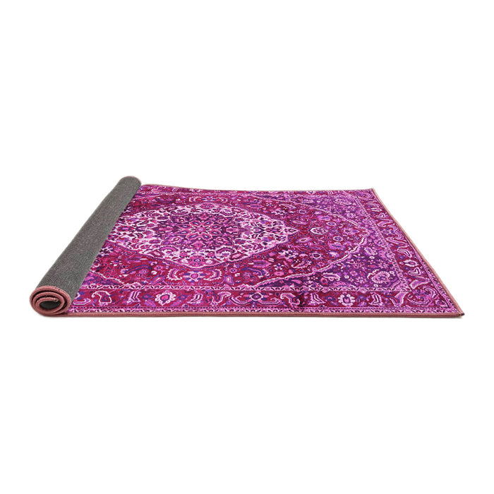 Sideview of Medallion Pink Traditional Rug, tr1160pnk