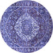 Round Medallion Blue Traditional Rug, tr1160blu