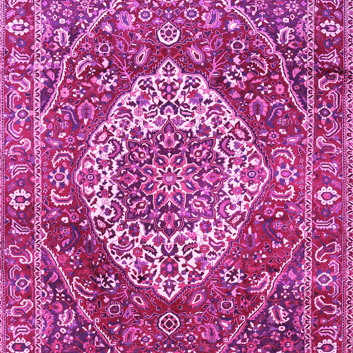 Machine Washable Medallion Pink Traditional Rug, wshtr1160pnk