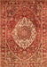 Serging Thickness of Machine Washable Medallion Orange Traditional Area Rugs, wshtr1160org