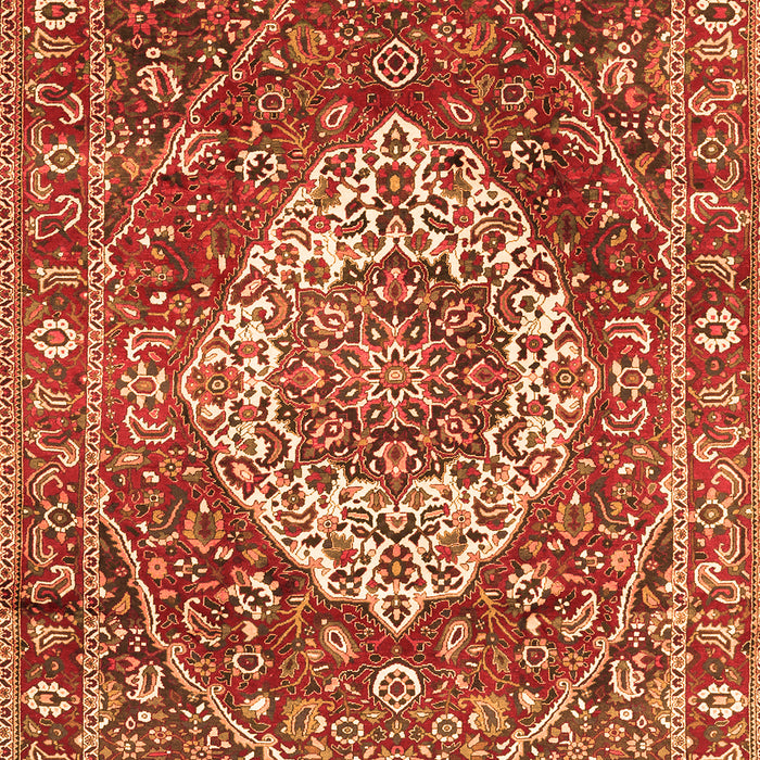 Serging Thickness of Machine Washable Medallion Orange Traditional Area Rugs, wshtr1160org