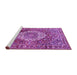 Sideview of Machine Washable Medallion Purple Traditional Area Rugs, wshtr1160pur