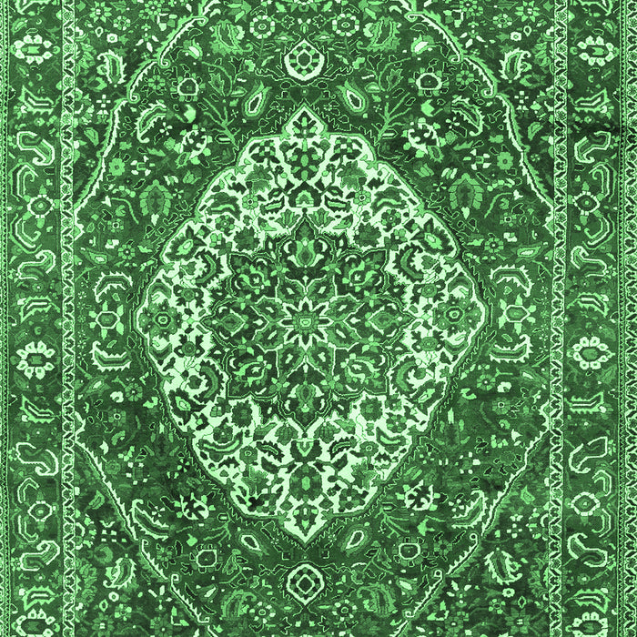 Medallion Emerald Green Traditional Rug, tr1160emgrn