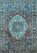 Medallion Light Blue Traditional Rug, tr1160lblu